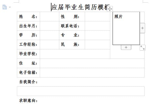 应届生求职简历模板免费版