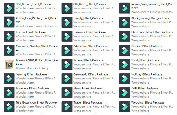万兴神剪手 Wondershare Filmora 9 专用素材特效包资源