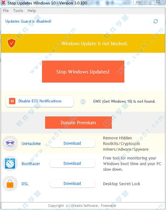 win10自动更新关闭工具(StopUpdates10)